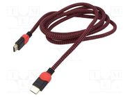 Cable; HDMI 2.0; HDMI plug,both sides; textile; Len: 1.8m; 30AWG SAVIO