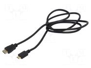 Cable; HDMI plug,mini HDMI plug; Len: 1.5m; black; HDMI 1.4; 30AWG SAVIO