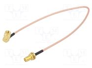 Cable; 0.3m; SMA male,SMA female; shielded; transparent; angled MUELLER ELECTRIC