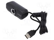 Webcam; black; USB A; Features: Full HD 1080p,PnP; 1.5m; clip; 120° SAVIO