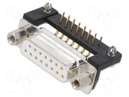 Connector: D-Sub; PIN: 15; socket; female; THT; Plating: gold-plated Deltron AG