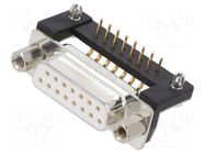 Connector: D-Sub; PIN: 15; socket; female; THT; Plating: gold-plated Deltron AG