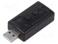 PC extension card: sound; stereo 7.1,USB 2.0; volume control SAVIO