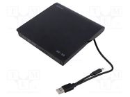 External DVD drive; black; USB A; 147x141x17mm SAVIO