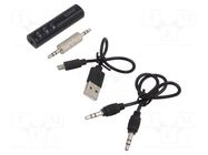 FM transmitter; black; Bluetooth 5.0; 15m; Charge time: 1h SAVIO