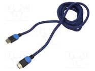 Cable; HDMI 2.0; HDMI plug,both sides; textile; Len: 3m; 30AWG SAVIO