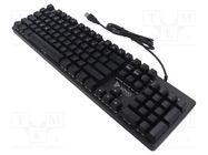 Keyboard; black,red; USB A; wired,US layout; 1.8m SAVIO