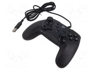 Gamepad; black; USB A; wired; analog joysticks,with LED; 1.8m SAVIO
