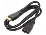 Cable; HDMI socket,HDMI plug; 1m; black; HDMI 1.4 SAVIO