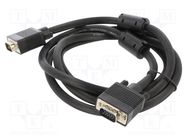 Cable; D-Sub 15pin HD plug,both sides; black; 1.8m; 30AWG SAVIO