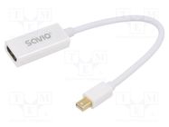 Adapter; DisplayPort 1.1,HDMI 1.4; 0.23m; white SAVIO