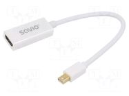 Adapter; HDMI socket,mini DisplayPort plug; 0.23m; white SAVIO