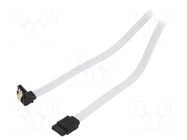 Cable: SATA; SATA plug,SATA plug angled; 0.5m; SATA III; white SAVIO