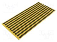 ESD shoe grounder; ESD; L: 298mm; W: 14mm; 100pcs; yellow-black DESCO EUROPE