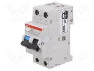 RCBO breaker; Inom: 20A; Ires: 300mA; Poles: 1+N; 230VAC; IP20; DS200 ABB