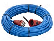 Extension lead; 3x1.5mm2; Sockets: 1; PUR; blue; 30m; 16A KERG