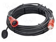 Extension lead; 3x1.5mm2; Sockets: 1; rubber; black; 30m; 16A KERG