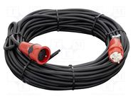 Extension lead; 3x2.5mm2; Sockets: 1; rubber; black; 30m; 16A KERG