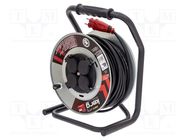 Extension lead; 3x1.5mm2; reel; Sockets: 4; rubber; black; 40m; 16A KERG