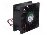 Fan: DC; axial; 12VDC; 92x92x38mm; 180.6m3/h; 53.8dBA; ball; 24AWG SUNON