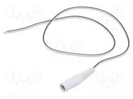 Cable; 2x0.35mm2; wires,DC 5,5/2,5 socket; straight; white; 0.5m WEST POL