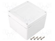 Enclosure: multipurpose; X: 105mm; Y: 105mm; Z: 75mm; ZP; ASA; white KRADEX