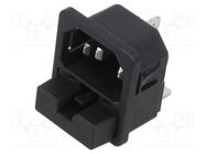 Connector: AC supply; socket; male; 10A; 250VAC; IEC 60320; C14 (E) SCHURTER