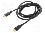 Cable; DisplayPort 2.1; DisplayPort plug,both sides; 3m; black Goobay