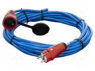Extension lead; 3x1.5mm2; 10m; PUR; blue; Sockets no: 1; 16A KERG