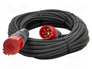 Extension lead; 5x1.5mm2; Sockets: 1; rubber; black; 30m; 16A KERG