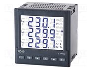 Meter: network parameters; digital,mounting; LCD 3,5"; ND10; 230V LUMEL