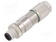 Connector: M12; plug; PIN: 4; male; D code-Ethernet; for cable; IDC PHOENIX CONTACT