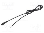 Cable; 1x0.75mm2; wires,DC 5,5/2,5 socket; straight; black; 5m WEST POL