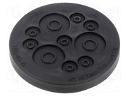 Multigate grommet; Ømount.hole: 40mm; black; Panel thick: 1.5÷5mm HT HI TECH POLYMERS