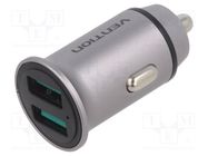 USB power supply; USB A socket x2; Inom: 3.4A; Sup.volt: 12÷24VDC VENTION