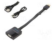 Converter; HDMI 1.4; 0.15m; Support: 1080p,FullHD; black VENTION