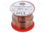 Coil wire; double coated enamelled; 1.2mm; 0.2kg; -65÷200°C INDEL