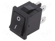 ROCKER; DPST; Pos: 2; ON-OFF; 6A/250VAC; black; none; CW; Body: black NKK SWITCHES