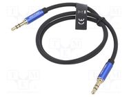 Cable; Jack 3.5mm 3pin plug,both sides; 0.5m; black; blue VENTION