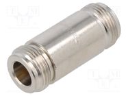 Adapter; N female,both sides; Insulation: PTFE; 50Ω; brass; 11GHz AMPHENOL RF