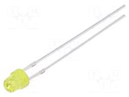 LED; yellow; 3mm; 100÷150mcd; 100°; Front: convex; 2.1÷2.6VDC; 78mW OPTOSUPPLY