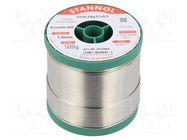 Tin; lead free; Sn99,3Cu0,7; 1mm; 500g; reel; 2.5%; Alloy: TC STANNOL