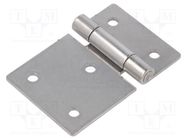 Hinge; Width: 75mm; stainless steel; H: 50mm ELESA+GANTER