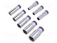 Wrench-set; 6-angles,socket spanner; 1/2"; 8pcs. KING TONY