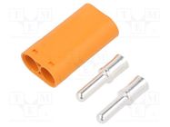 Plug; DC supply; LC; male; PIN: 2; for cable; soldering; orange; 55A AMASS