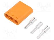 Plug; DC supply; LC; male; PIN: 3; for cable; soldering; orange; 30A AMASS