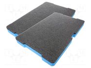 Foam insert; graphite-blue; 500x320x40mm; 2pcs. LeanFoam