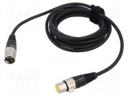 Cable; XLR male 3pin,XLR female 3pin; 12m; black; 0.25mm2 TASKER