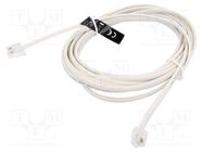 Cable: telephone; RJ11 plug,both sides; Len: 3m; white; Core: Cu VENTION