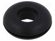 Grommet; Ømount.hole: 15.88mm; Øhole: 9.52mm; rubber; black 